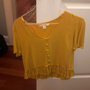 Yellow Button Up Top